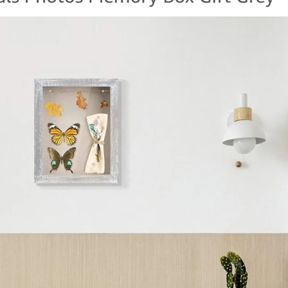 Gray Shadow Box Display Case NWT - Picture 4 of 4